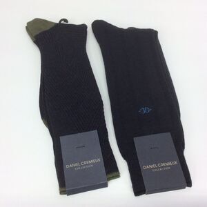 Daniel Cremieux Collection Socks Size 10-13 Green Navy 1 Wool & 1 Cotton Blend